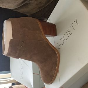 Sole society suede tan booties..Size 6.5